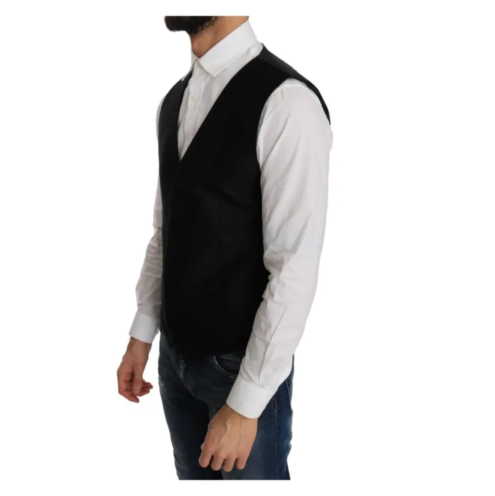 Schwarze Samt Circle Polka Dot Weste