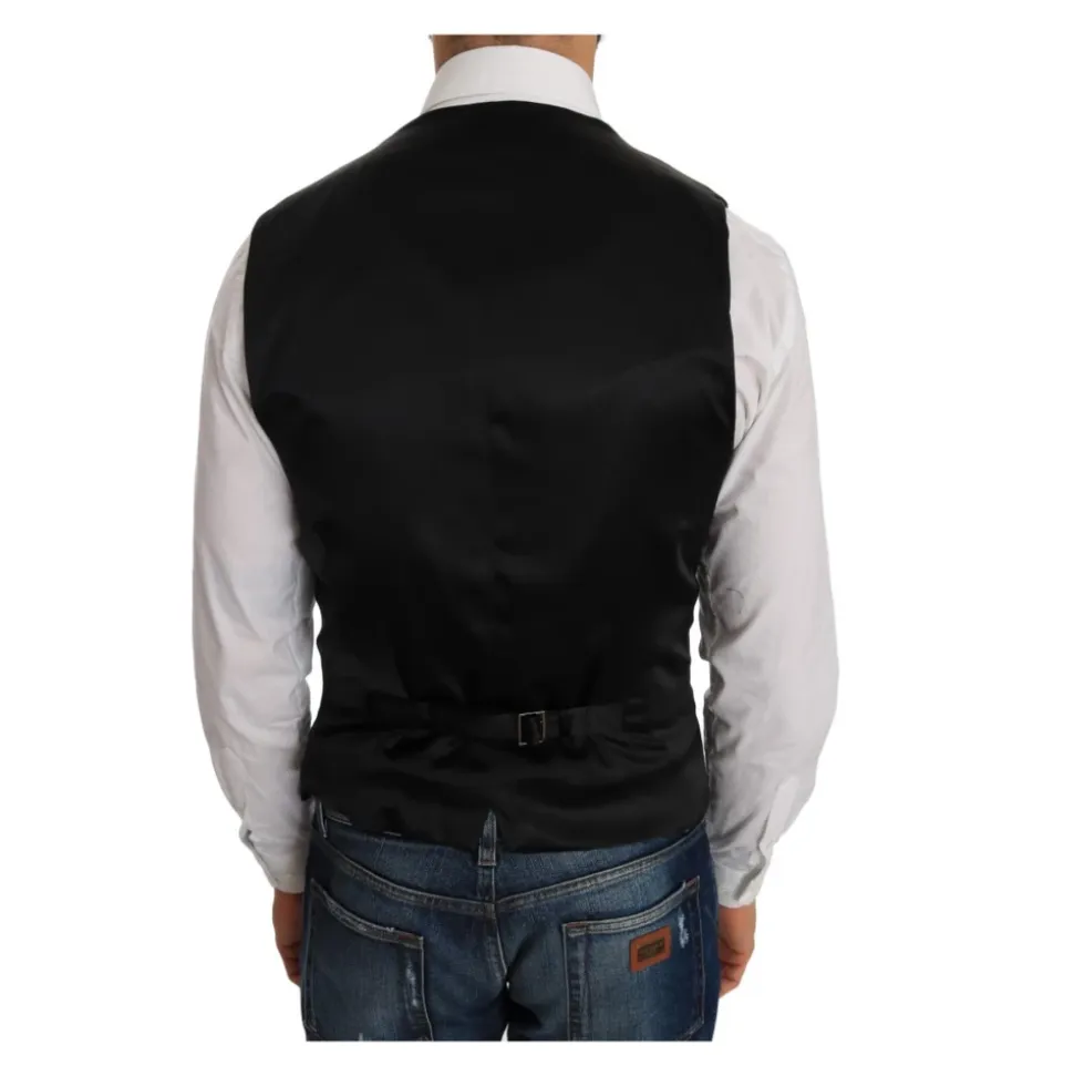Schwarze Samt Circle Polka Dot Weste