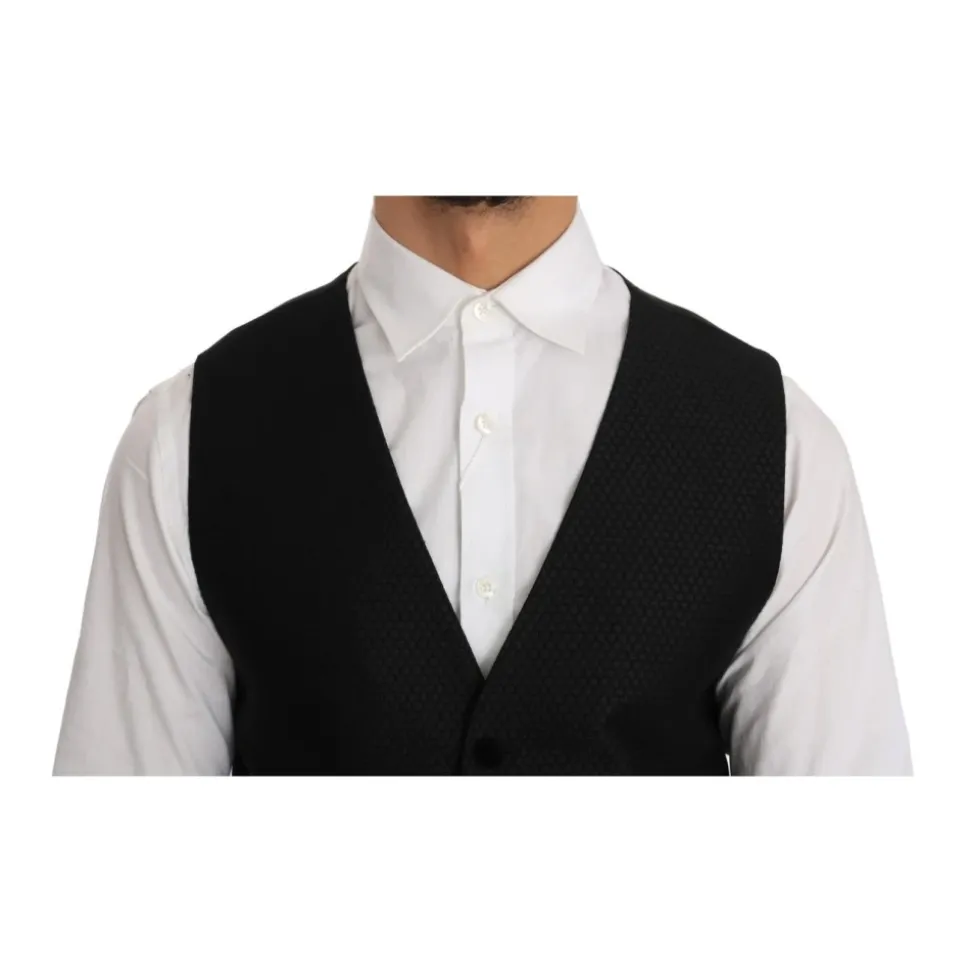 Schwarze Samt Circle Polka Dot Weste