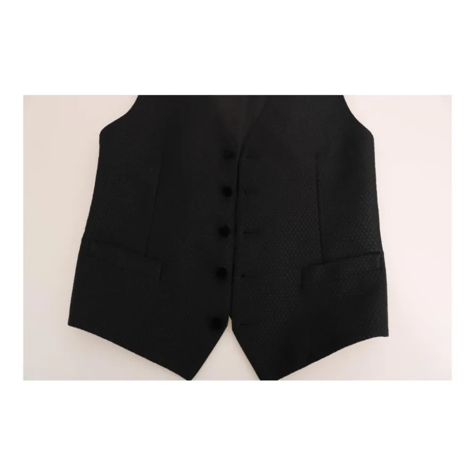 Schwarze Samt Circle Polka Dot Weste