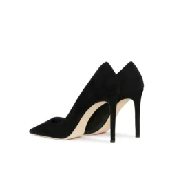 Schwarze Samt-Stiletto-Pumps