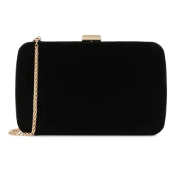 Schwarze Samtstoff Clutch-Tasche