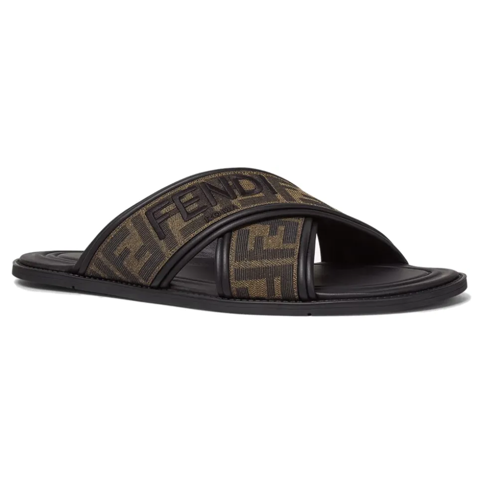 Schwarze Sandalen mit FF-Motiv