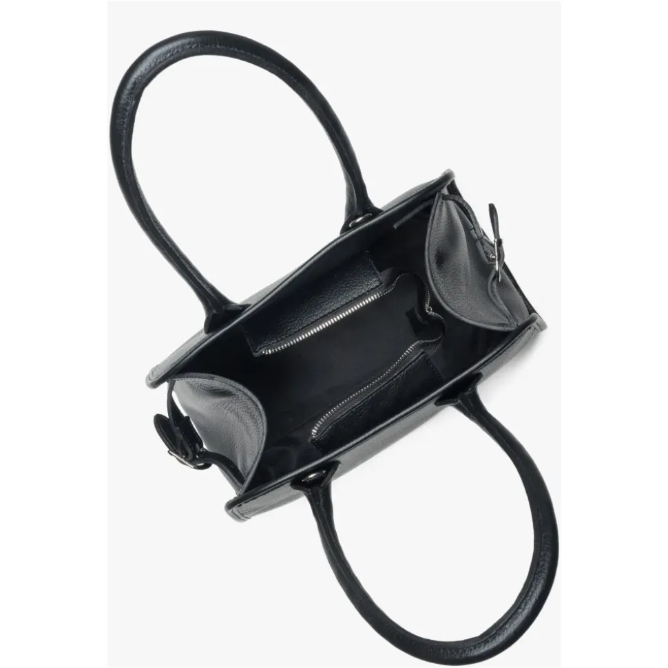 Schwarze Satchel Handtasche