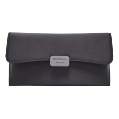 Schwarze Satin-Tasche mit abnehmbarem Handgelenkriemen