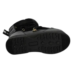 Schwarze Schneestiefel mit Schnürsenkeln