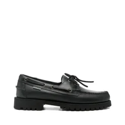 Schwarze Schnürschuhe mit Lug-Sohle