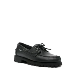 Schwarze Schnürschuhe mit Lug-Sohle
