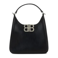 Schwarze Schultertasche Chic Geprägtes Logo