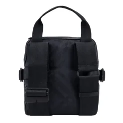 Schwarze Schultertasche mit doppelten Fächern
