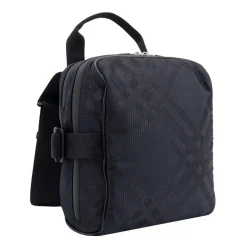 Schwarze Schultertasche mit doppelten Fächern