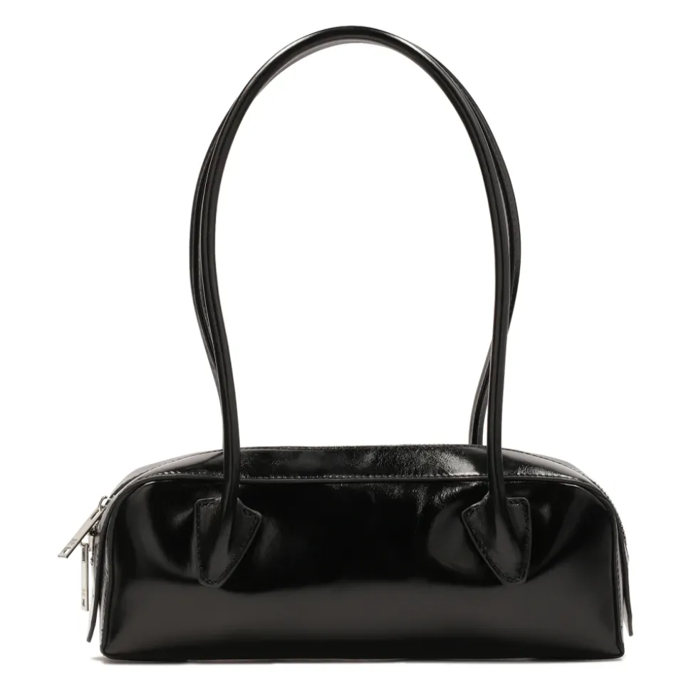 Schwarze Schultertasche mit länglicher Form