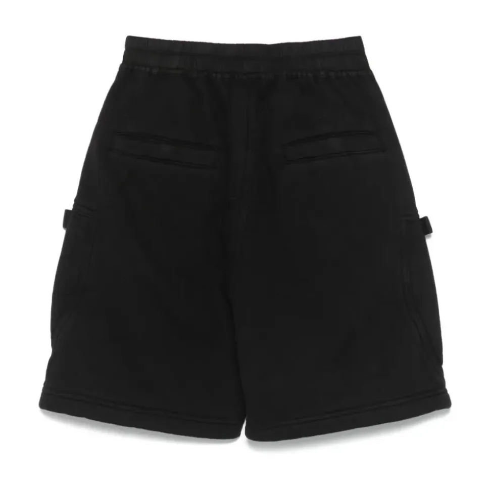 Schwarze Shorts mit tiefem Schritt und Kordel aus Baumwolle