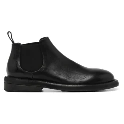 Schwarze Slip-On Stiefel aus Kalbsleder