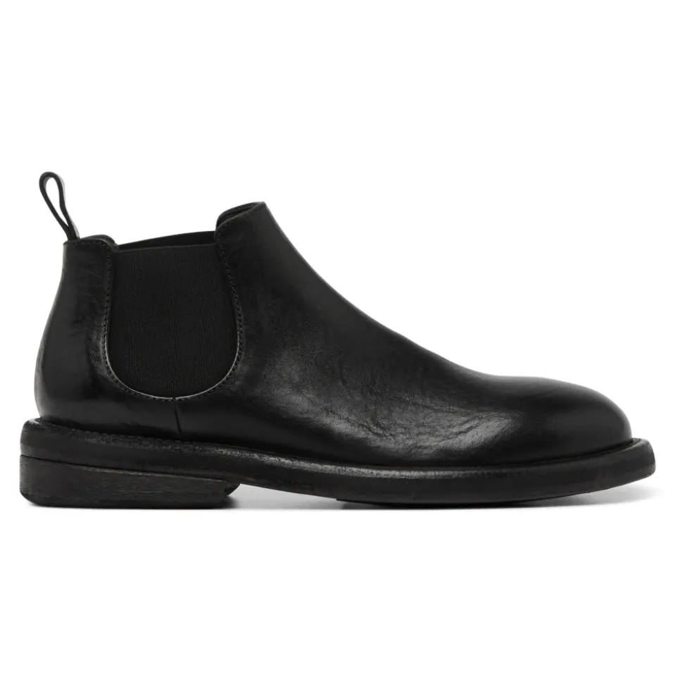 Schwarze Slip-On Stiefel aus Kalbsleder