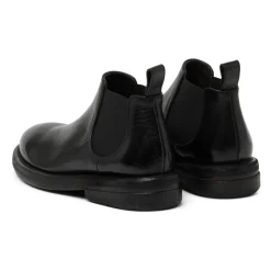 Schwarze Slip-On Stiefel aus Kalbsleder