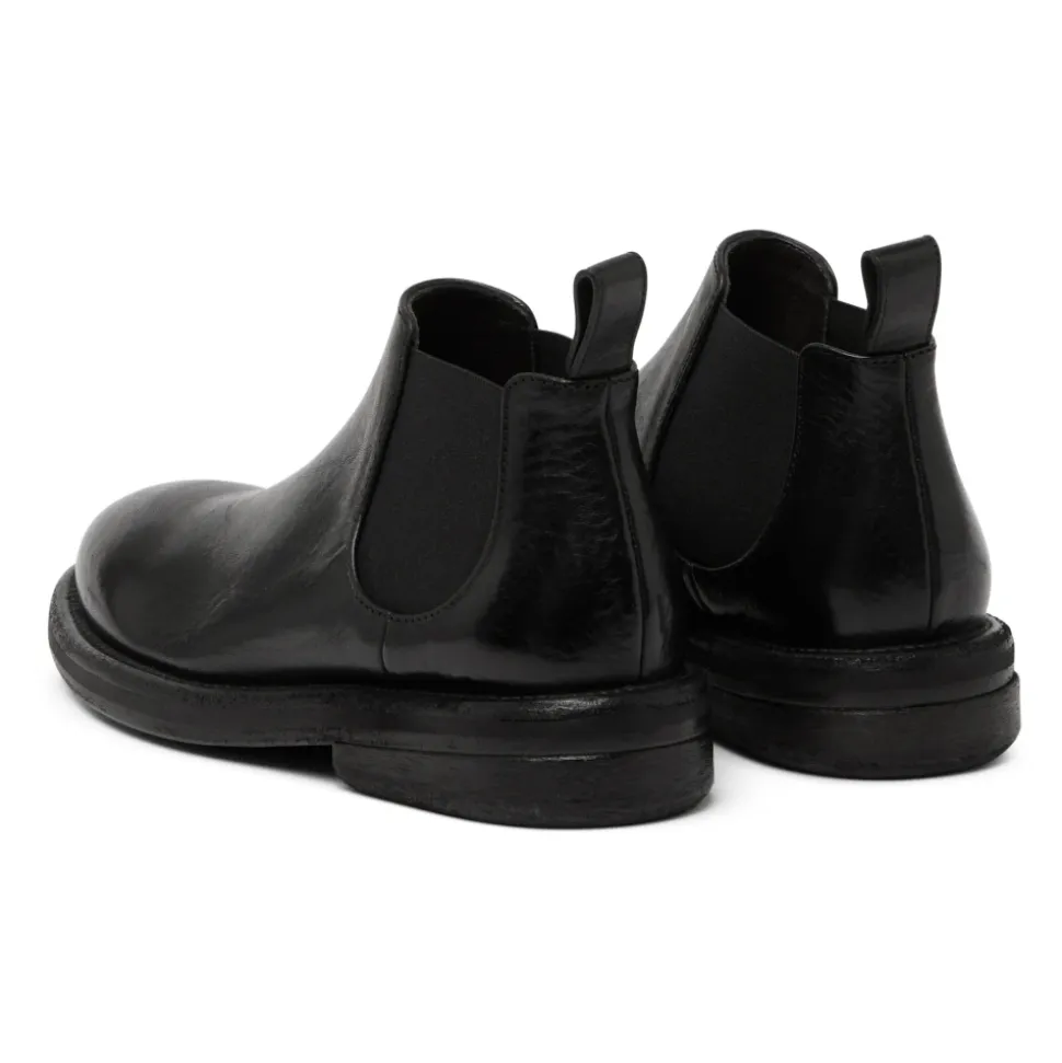 Schwarze Slip-On Stiefel aus Kalbsleder