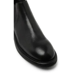 Schwarze Slip-On Stiefel aus Kalbsleder