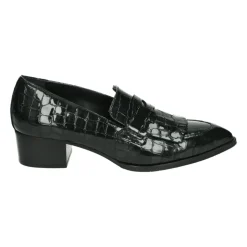 Schwarze Slip-Ons mit Gummisohle