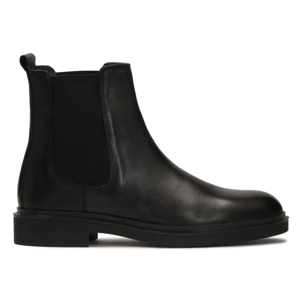 Schwarze Slipper aus glattem Leder