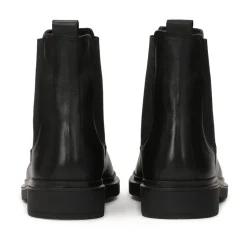 Schwarze Slipper aus glattem Leder