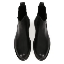 Schwarze Slipper aus glattem Leder