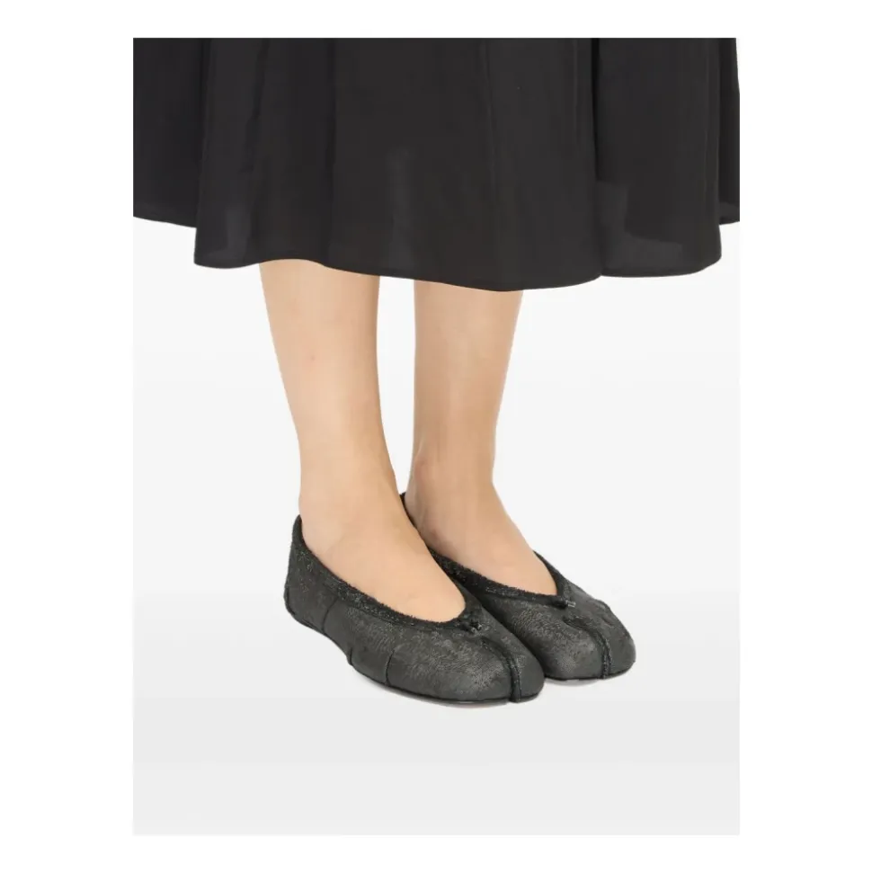 Schwarze Tabi Ballerina Schuhe