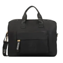 Schwarze Textil-Laptoptasche mit Griffen