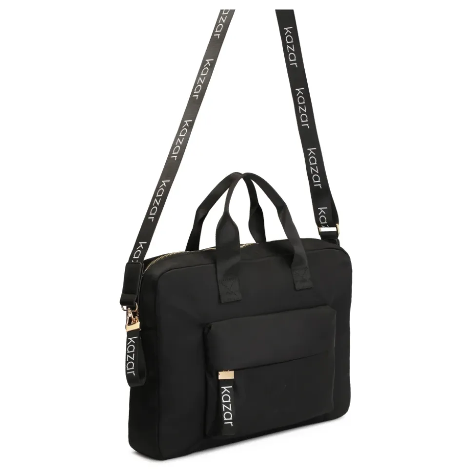 Schwarze Textil-Laptoptasche mit Griffen