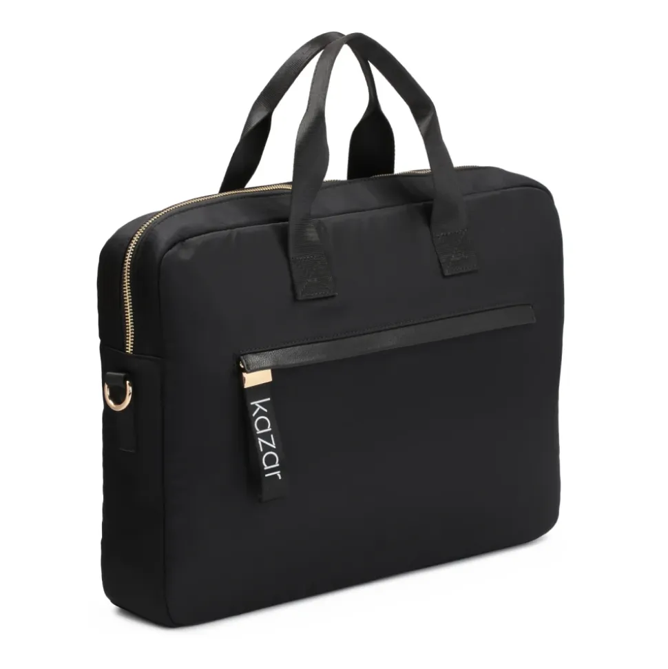Schwarze Textil-Laptoptasche mit Griffen