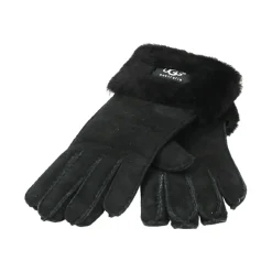 Schwarze Turn Cuff Handschuhe