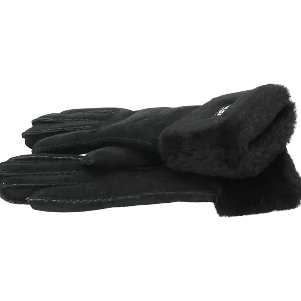 Schwarze Turn Cuff Handschuhe