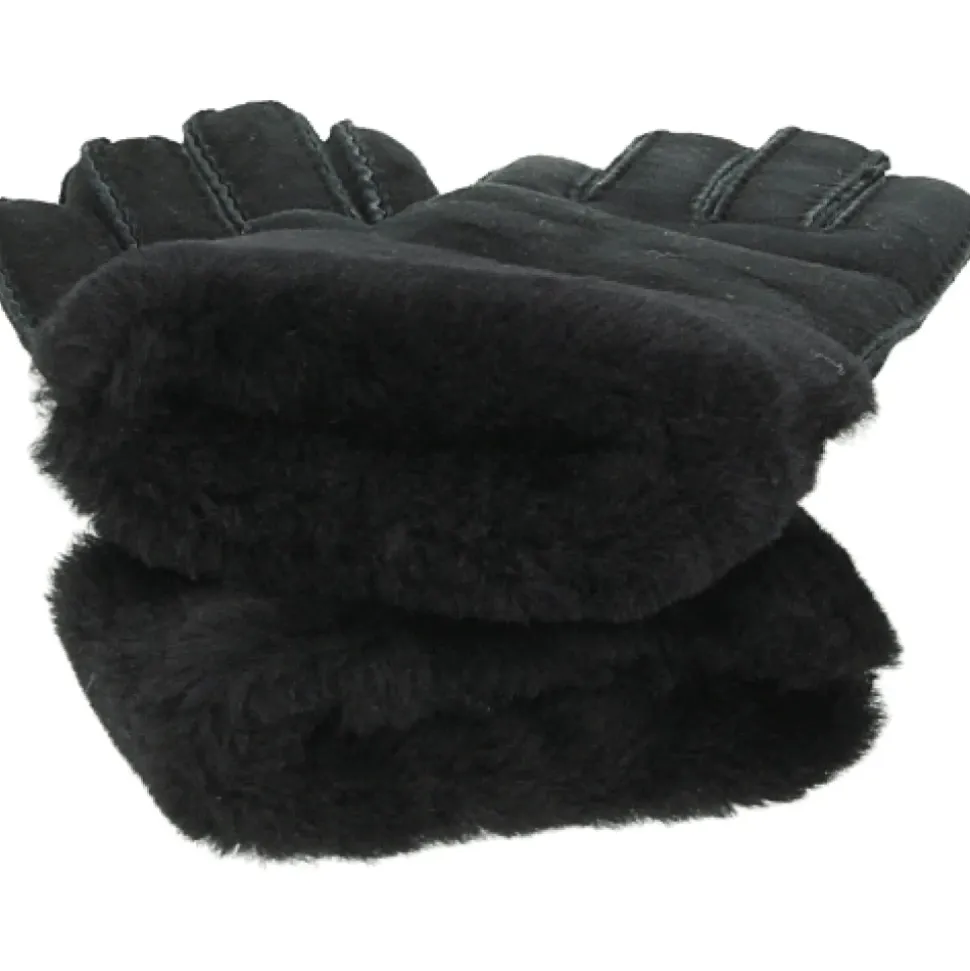 Schwarze Turn Cuff Handschuhe