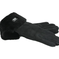 Schwarze Turn Cuff Handschuhe