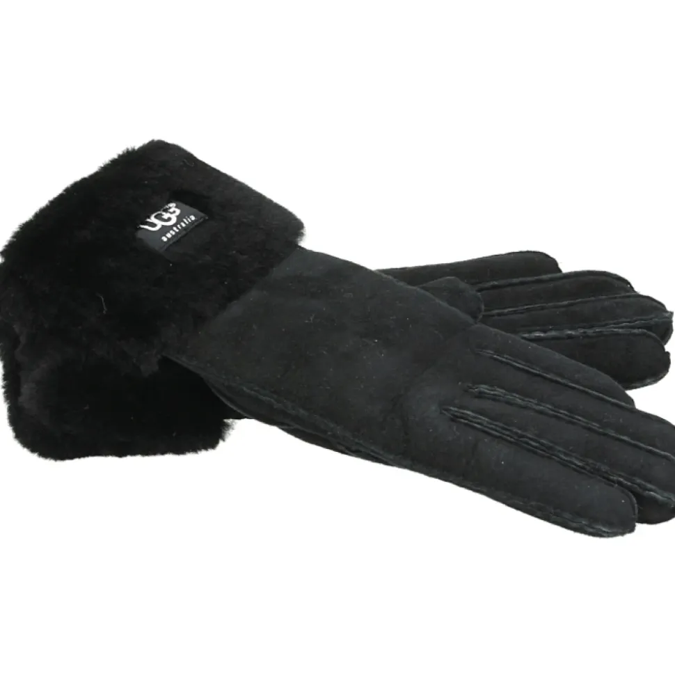 Schwarze Turn Cuff Handschuhe