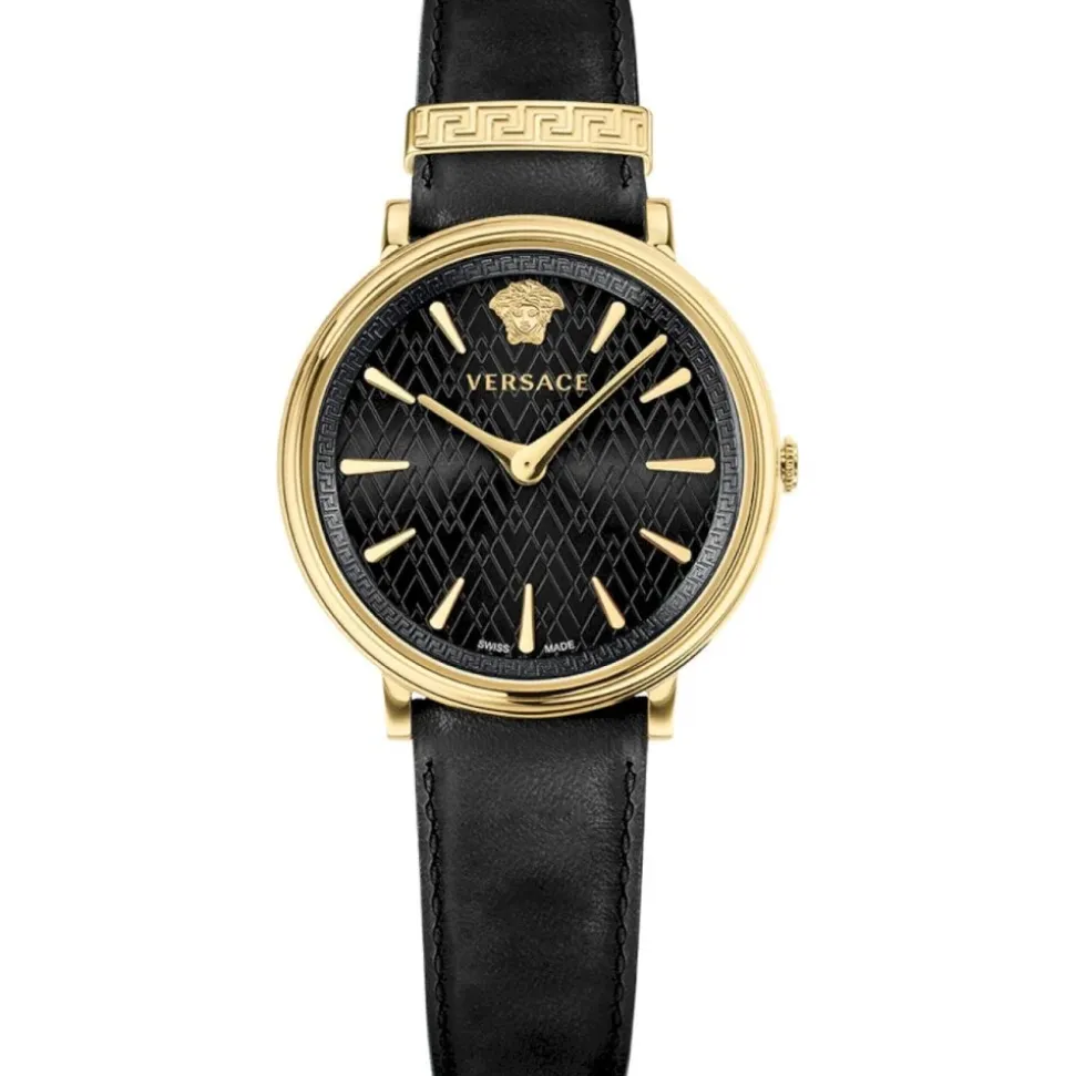 Schwarze und Goldene Kreis Uhr