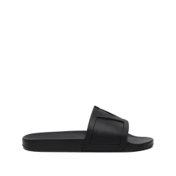 Schwarze Vlogo Slides Sandalen