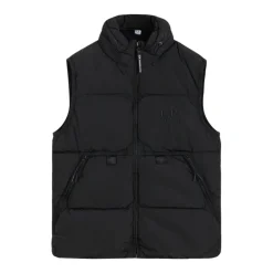 Schwarze wattierte Gilet