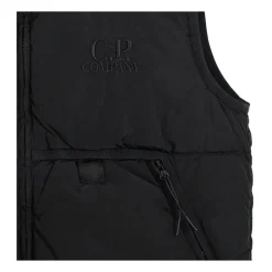 Schwarze wattierte Gilet