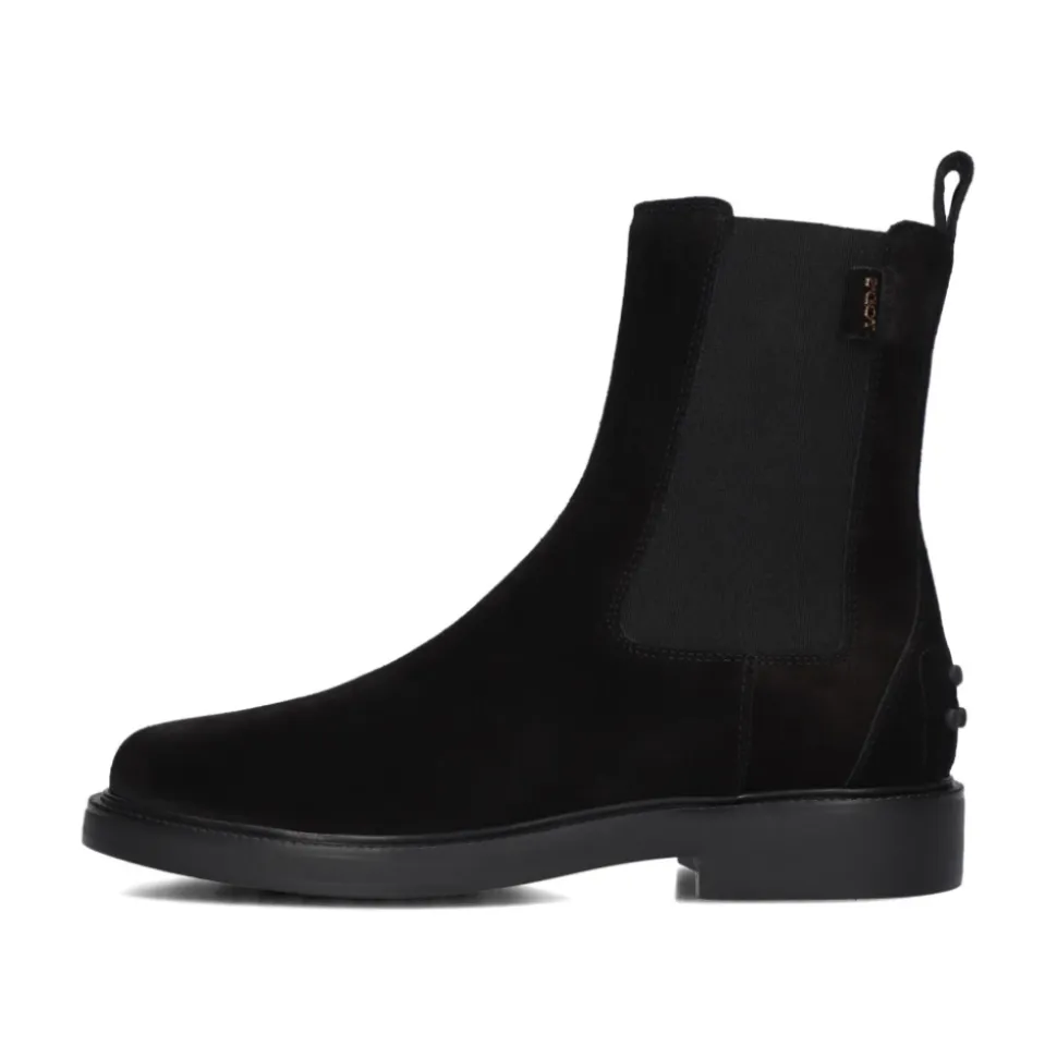 Schwarze Wildleder Chelsea Stiefel