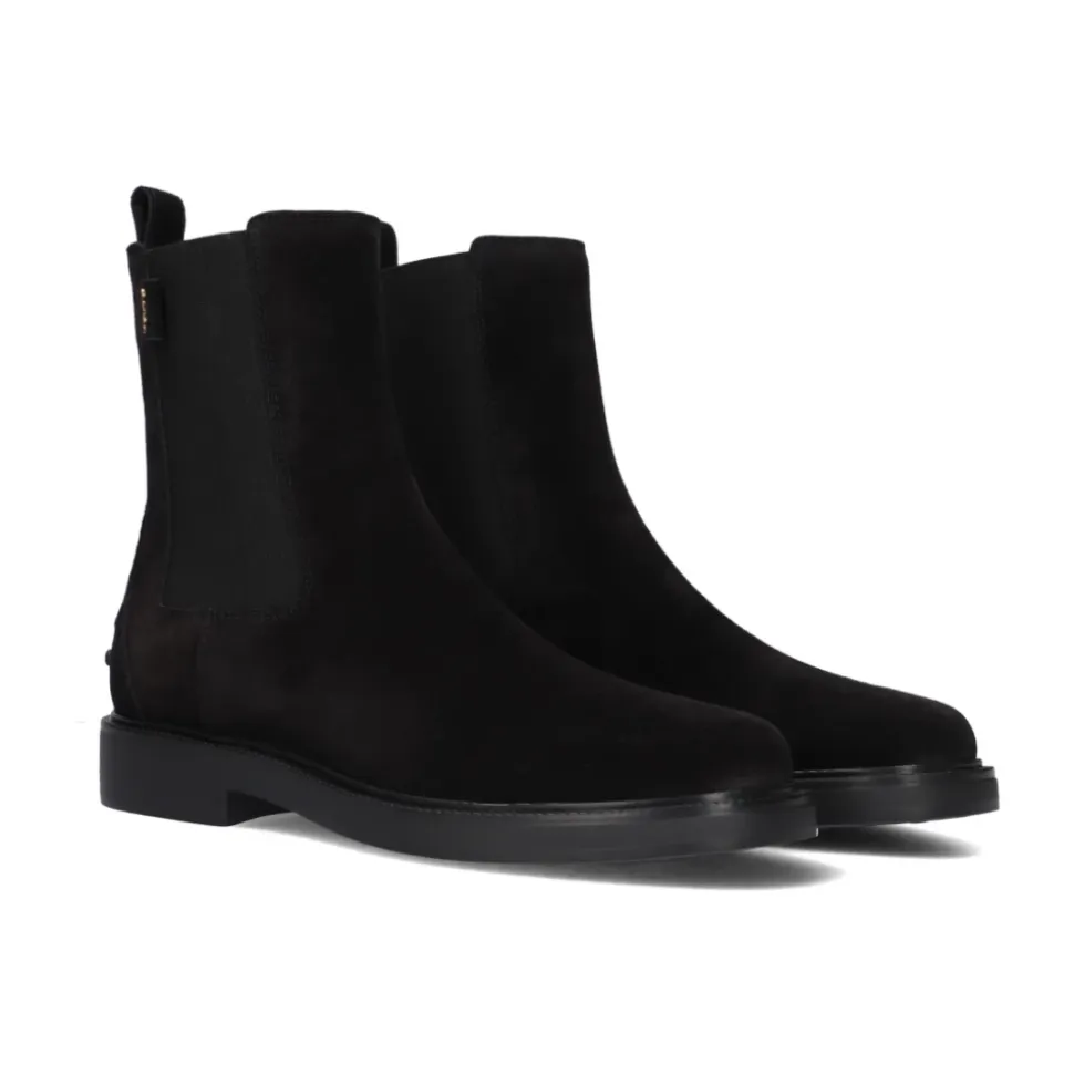 Schwarze Wildleder Chelsea Stiefel