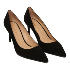 Schwarze Wildleder Pumps mit Spitzer Zehenpartie