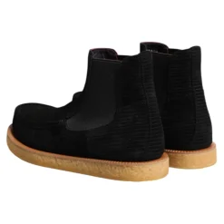 Schwarze Wildleder Slip On Stiefeletten