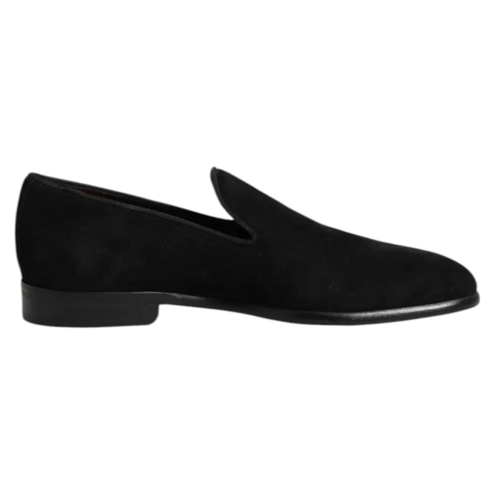 Schwarze Wildleder Slip-On Loafers