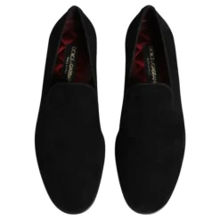 Schwarze Wildleder Slip-On Loafers