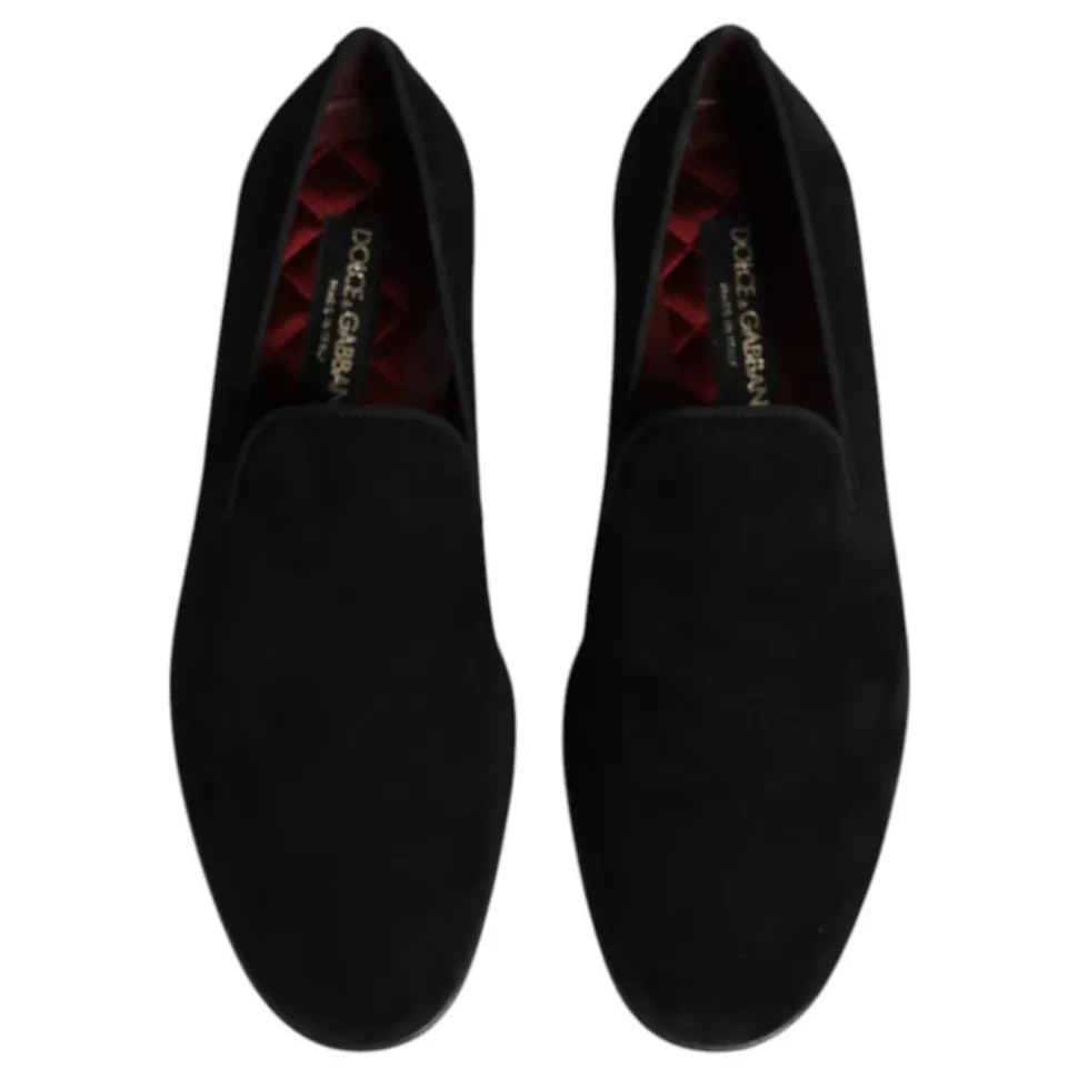 Schwarze Wildleder Slip-On Loafers