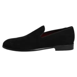 Schwarze Wildleder Slip-On Loafers