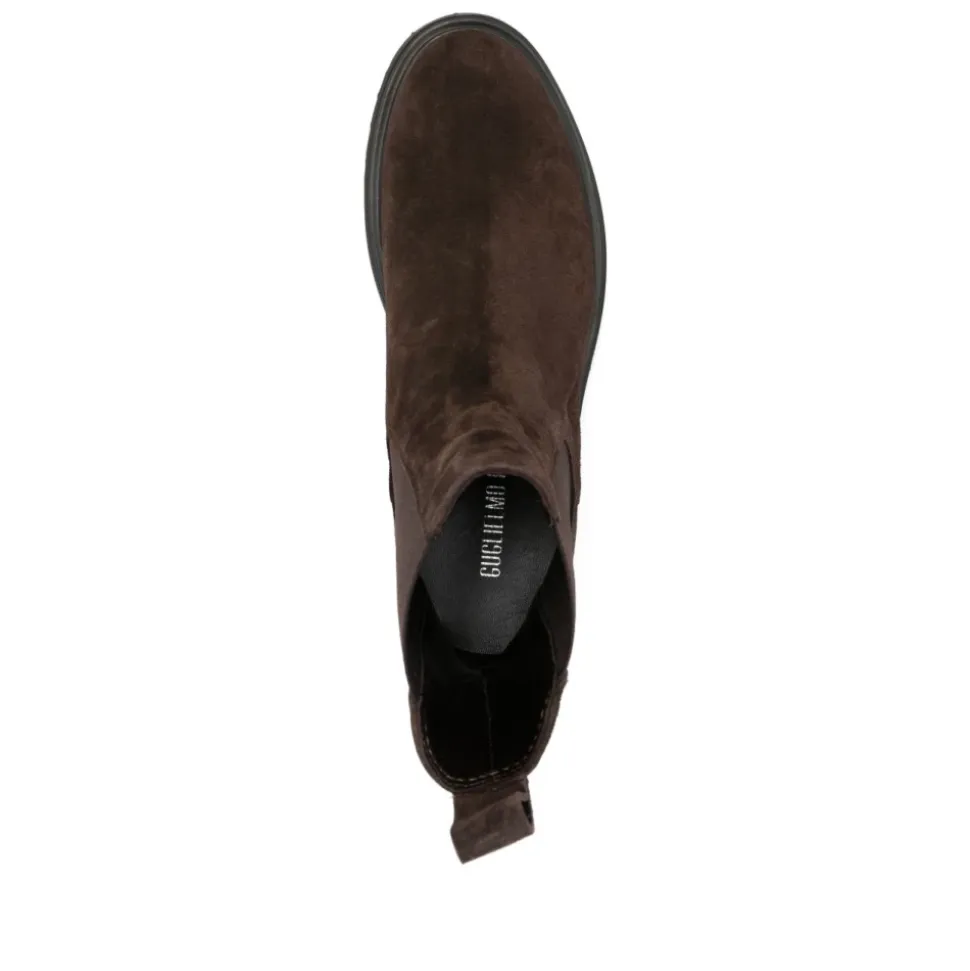 Schwarze Wildleder Stiefeletten mit Mandelform