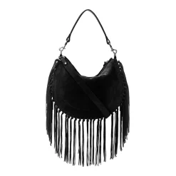 Schwarze Wildleder Tasche mit Nieten