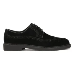 Schwarze Wildleder-Halbschuhe mit Verzierung